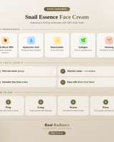 Snail Essence Face Cream — Hydrating & Firming Moisturizer